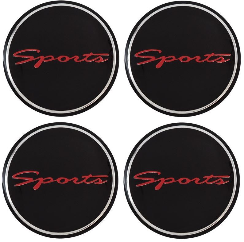 Black 4x56 mm Sport Wheel Center Sticker, Wheel Hub Sticker, Rim Sticker, Logo