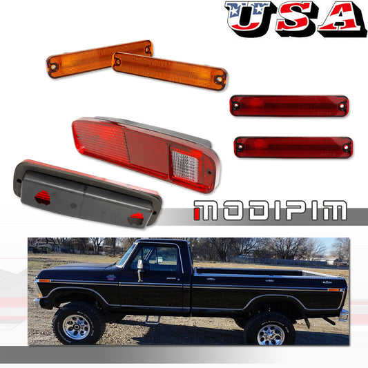 Six taillights and side marker lights suitable for Ford F150, F250, and E150 for Mustang trucks.