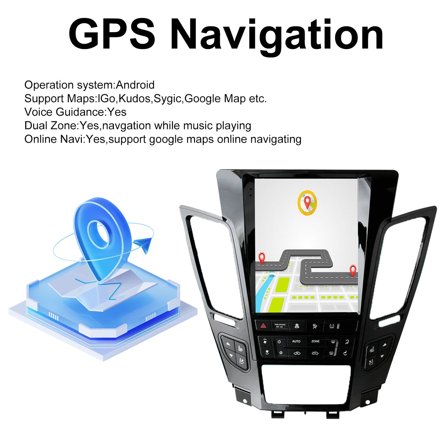 Android 11 Radio for Tesla Style screen for Cadillac CTS CarPlay GPS NAVI WIFI NEW