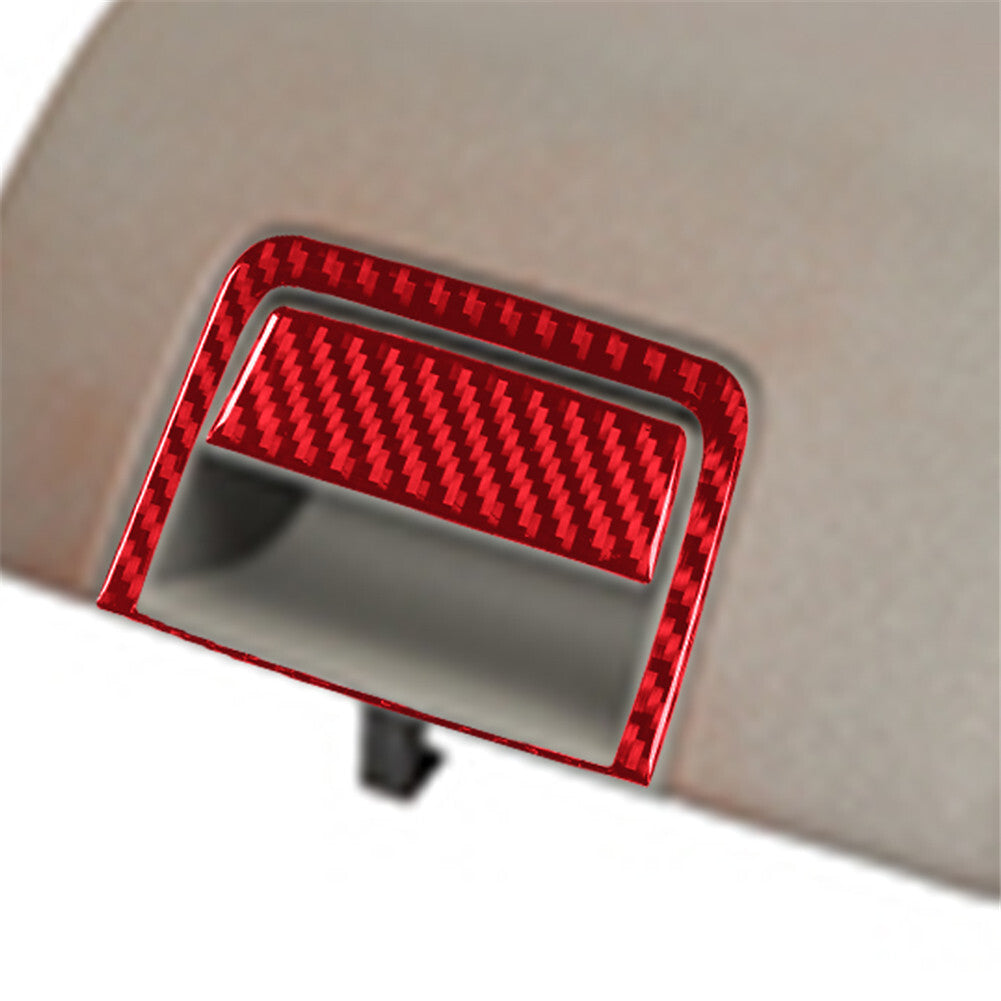 Carbon Fiber Interior Center Console Handle Cover Trim for Ford F150 FX4 Red