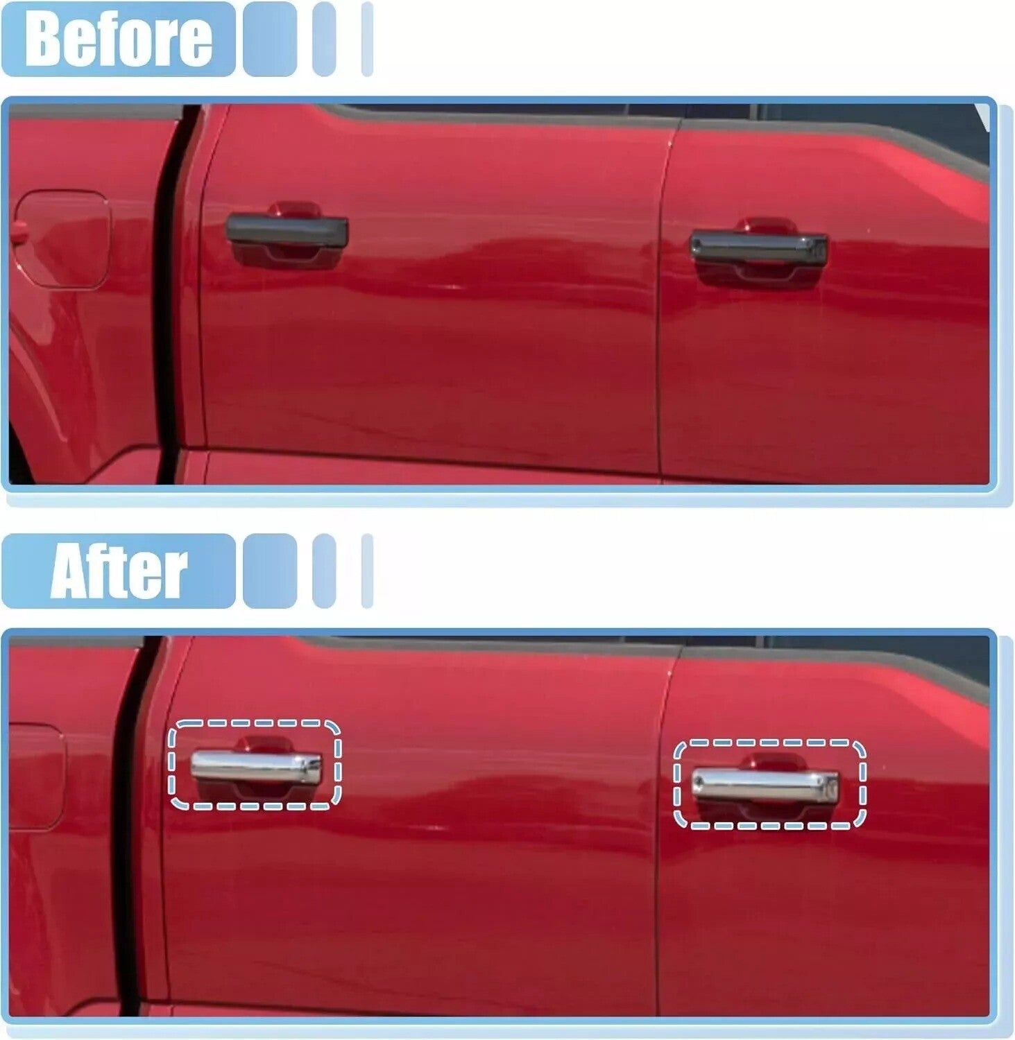 For 2021 2022 2023 2024 for Ford F150 Door Handle Covers F-150 (W/O Smartkey) Chrome