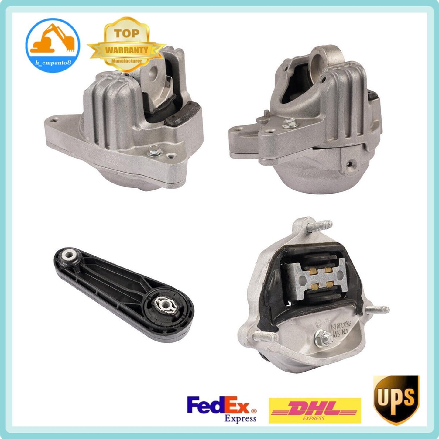 for Porsche Macan 95B 3.0L 94637505740 94637505840 Engine  Trans Mount Set 4Pcs