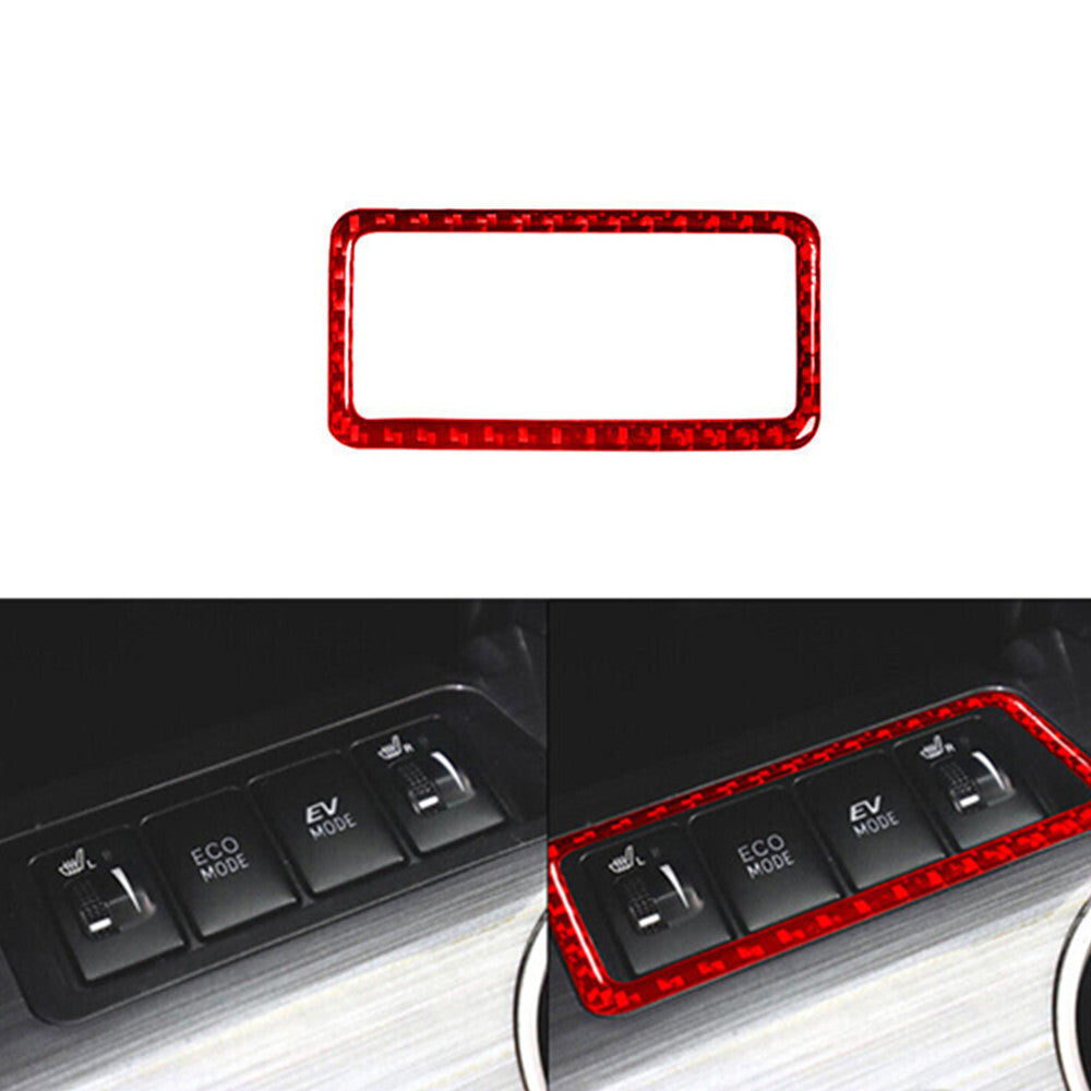 Red Carbon Fiber Interior Central Console Cover Trim for Toyota for Camry 2012-2014