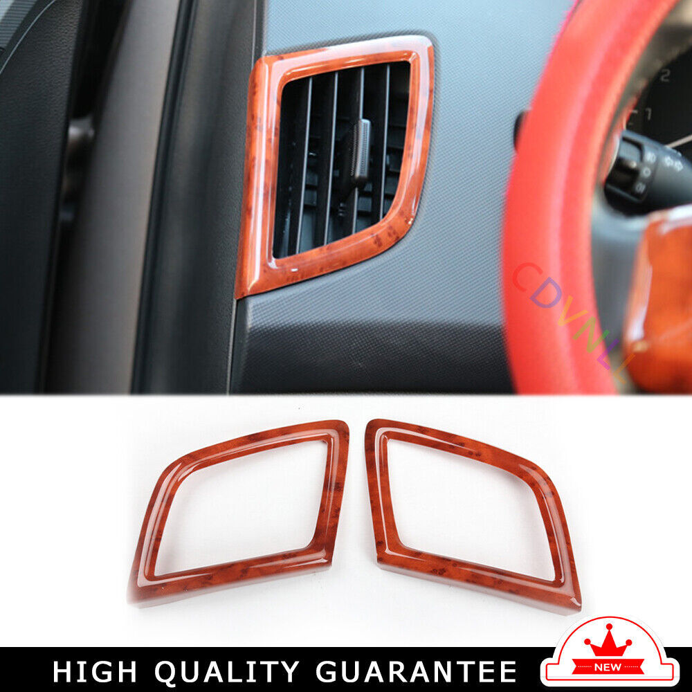 LR AC Air Outlet Vent Cover Trim 2PCS Fit for Hyundai IX25 2015-2019 Brown Wood
