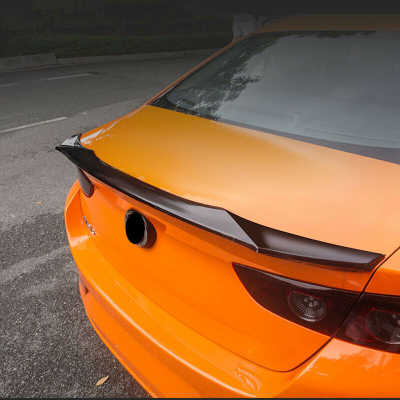 Bright Black Trunk Lip Spoiler Tail Wing Cover for Mazda 3 Axela sedan 2019-2022