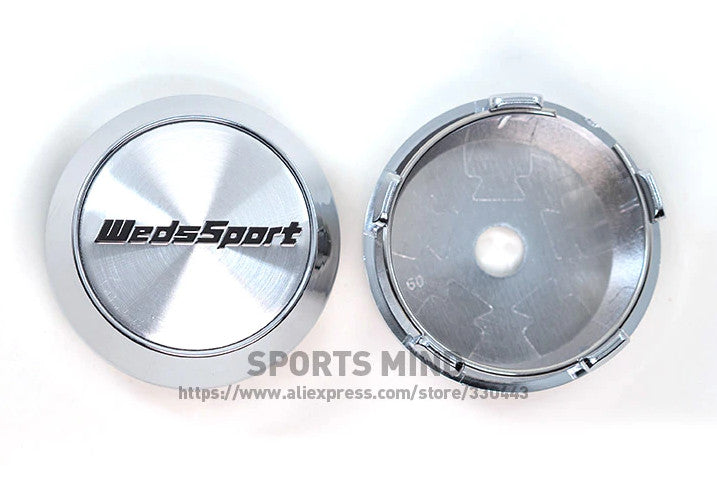 4x60mm Weds Sport Silver Chrome Decal Badge Wheel Center Cover Hub Cover Edge Cover