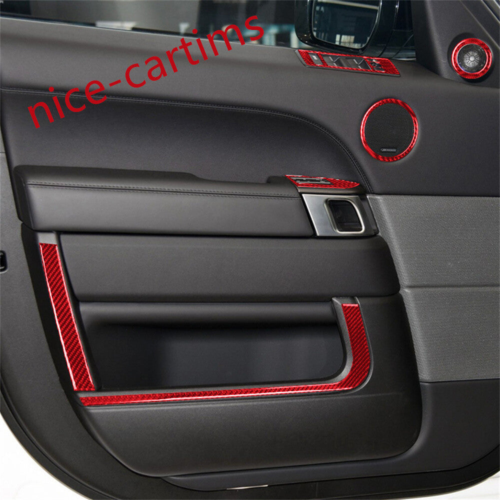 12¡ÁRed Carbon Front Door Set Decorative Trim Kit For LR for Range Rover Sport 14-17