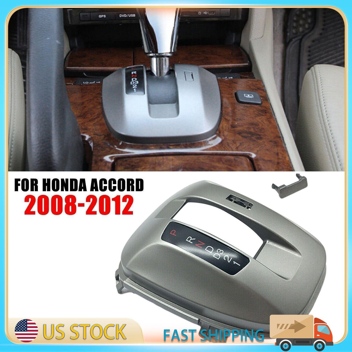 Inner Center Console Gear Shift Panel Cover Trim for Honda Accord 2008-2012 2009