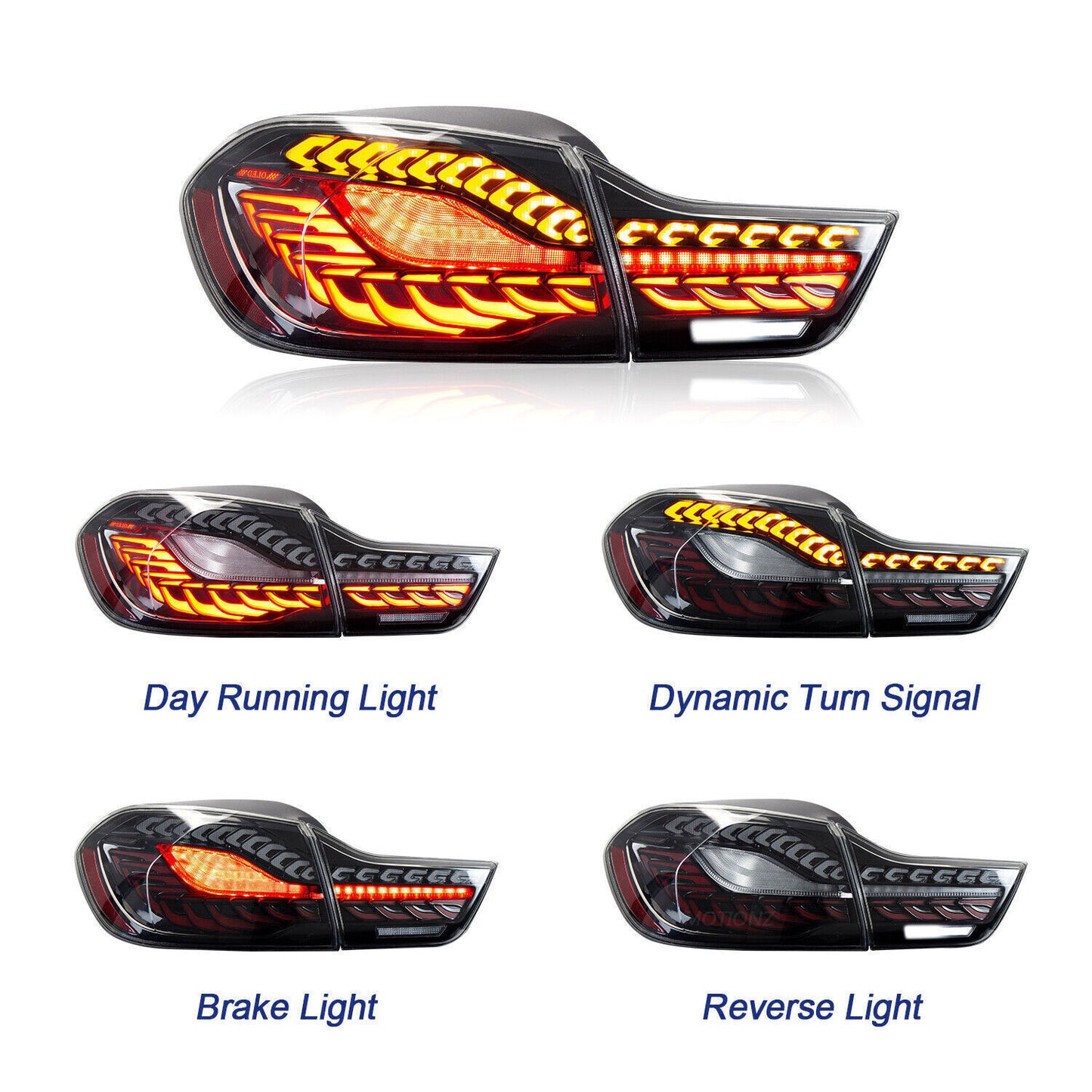 2Pcs Clear LED Tail Lights for BMW M4 F32 F33 F36 F82/83 2014-2020 Animation