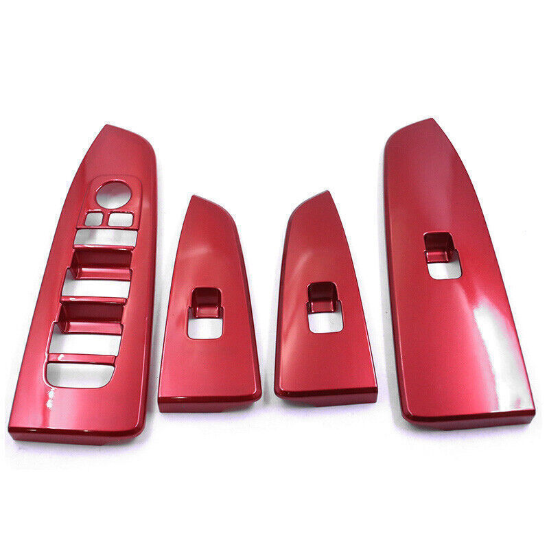 Glass Window Lifting Lock Panel Trim 4PCS for Kia K3 Forte 2019-2022 Bright Red