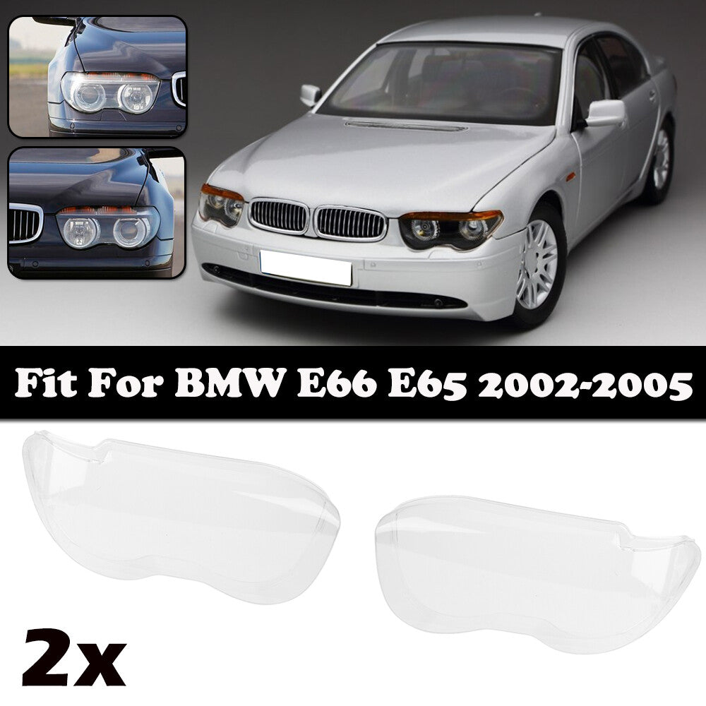 Transparent headlight lens cover for BMW 7 Series E65 02-2005 L+R