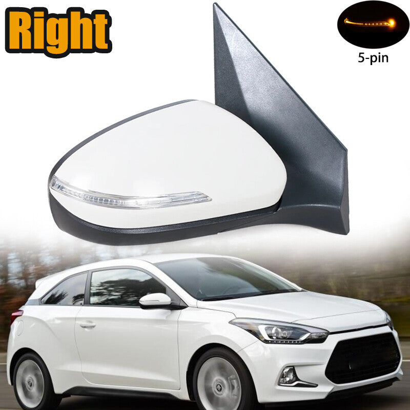 Right Side Door Rearview Mirror 5-Pin W/ Turn Signal for Hyundai I20 2016 2017