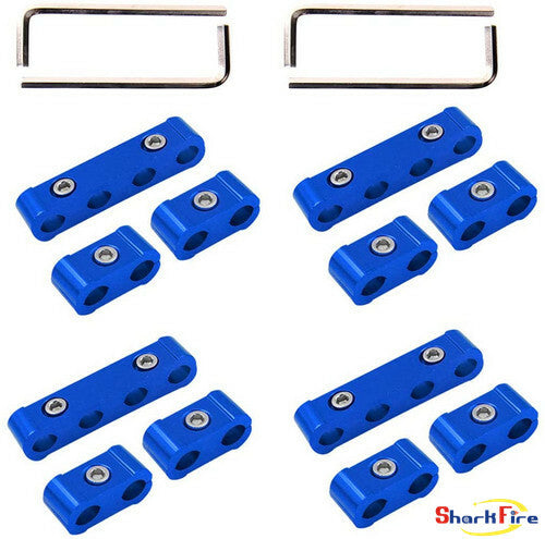 12-Piece Blue Spark Plug Wire Splitter Set, 3 Sizes, Engine Splitter Aluminum Alloy