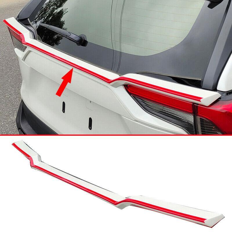 Glossy WhiteRed Tail Door Trunk Lid Strip Trim 1pcs for Toyota RAV4 2019-2023
