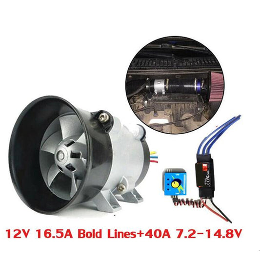12V 40A Controller Electric Turbine Power Turbo Charger Tan Boost Air Intake Fan
