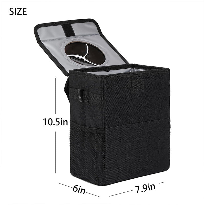 Car trash can with lid, waterproof and leak-proof, car trash can storage bag