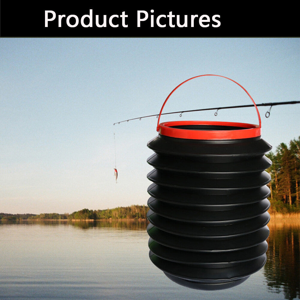 Retractable Folding Car Trash Bin Garbage Wash Telescopic Bucket Container 4L