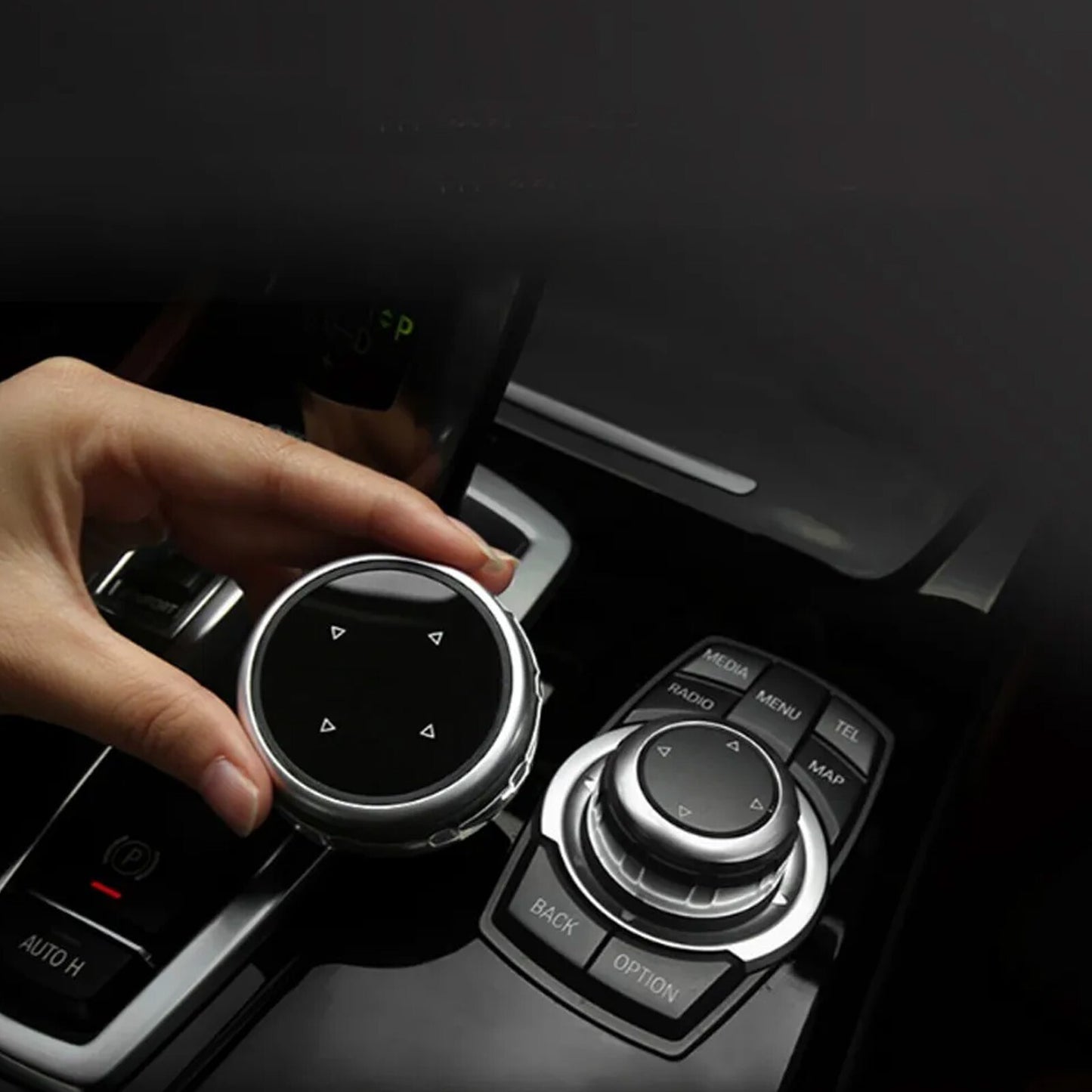 HD Glass Multimedia Knob Cover Trim for BMW 1 2 3 4 5 6 7 X3 X1 X4 X5 X6 F10 FeF