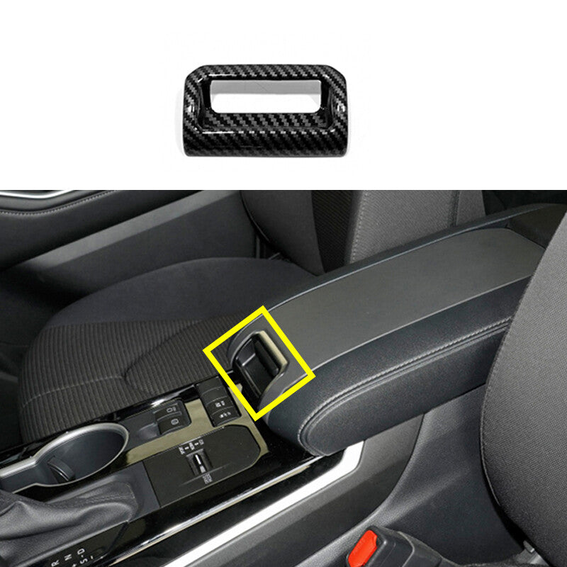 Carbon Fiber Armrest Handle Cover Trim Fit for Toyota Highlander 2020-22