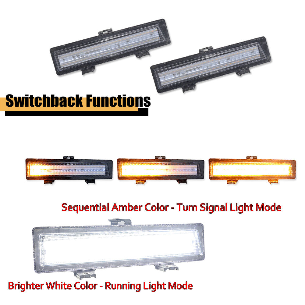 Transparent white DRL sequential amber LED turn signals suitable for Chevrolet Monte Carlo SS- 81-88
