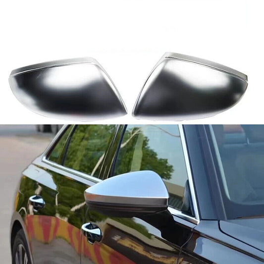 Silver Rearview Mirror Cover Mirror Cap Matte Chrome for Audi for A6 A7 for A8 2019-2020