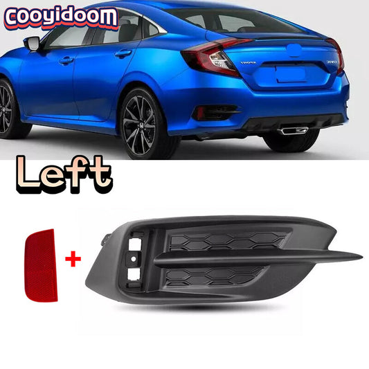 Left Side Rear Bumper Reflector Fog Light Bezel Cover For 2016-2021 for HONDA for CIVIC
