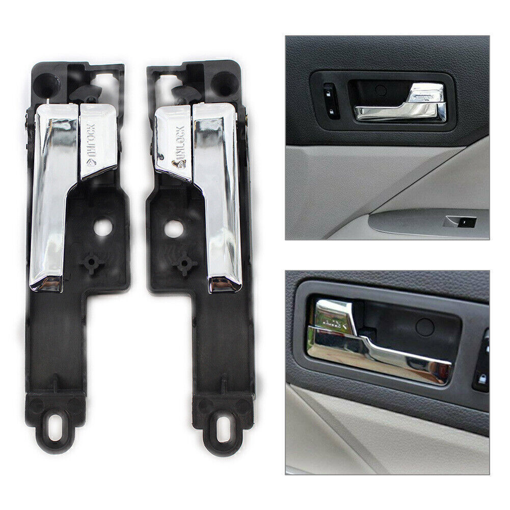 2x Chrome Interior Door Handle Front Left  Right Set for Ford Fusion 2006-2012