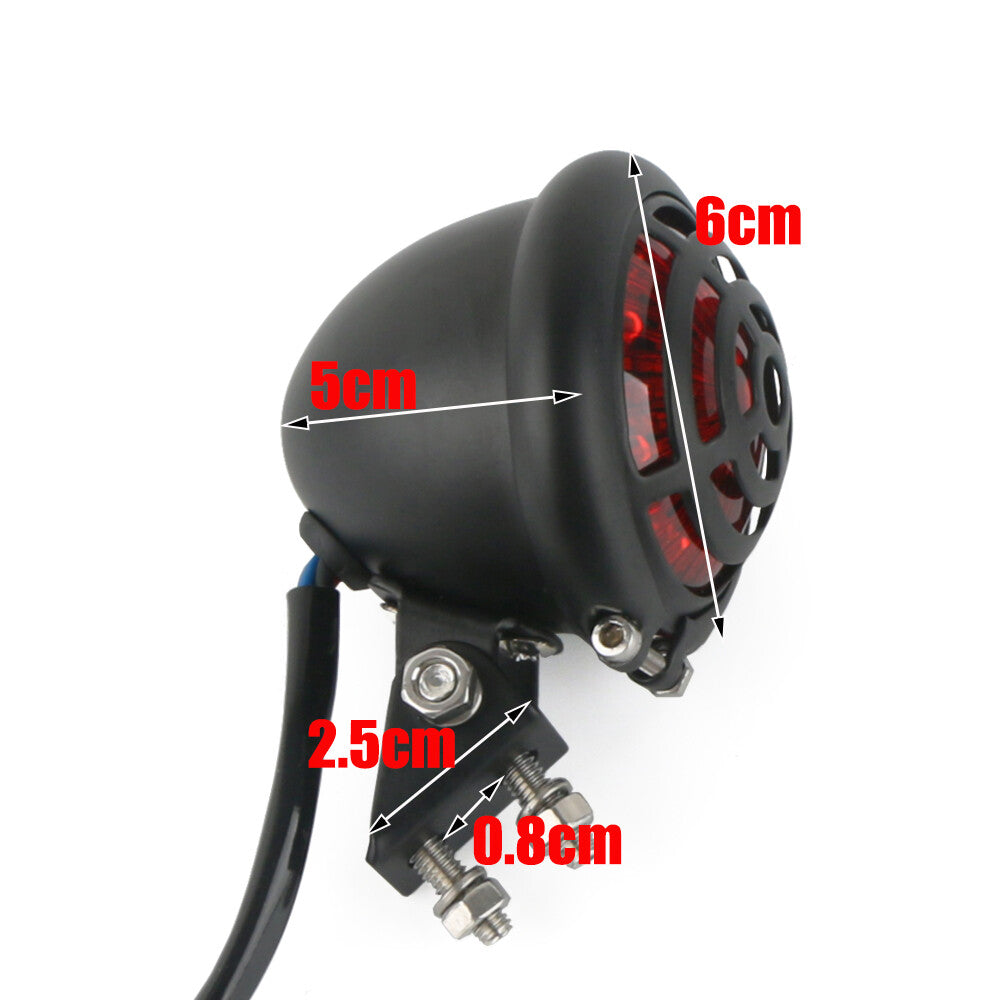 Black LED rear stop brake taillight for Harley Bobber Cafe Racer ATV