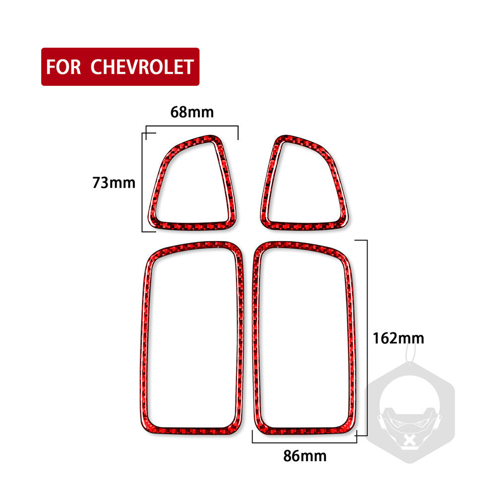 4¡ÁRed Carbon Side Air Vent Outlet Cover for Chevrolet Colorado / for GMC for Canyon 2015+