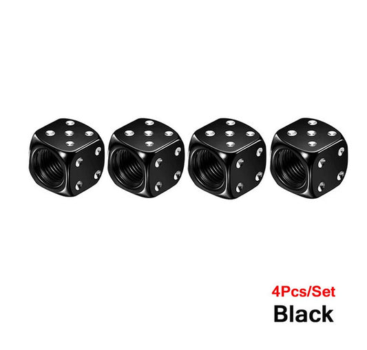 4-piece car tire valve cover rod air dust cover dice silver for Fiat for Alfa Romeo