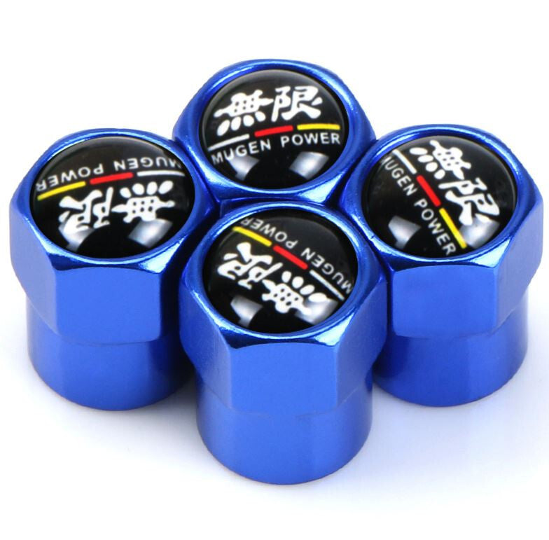 4-piece Mugen car tire valve cover rod cover air valve dust cover blue for Honda