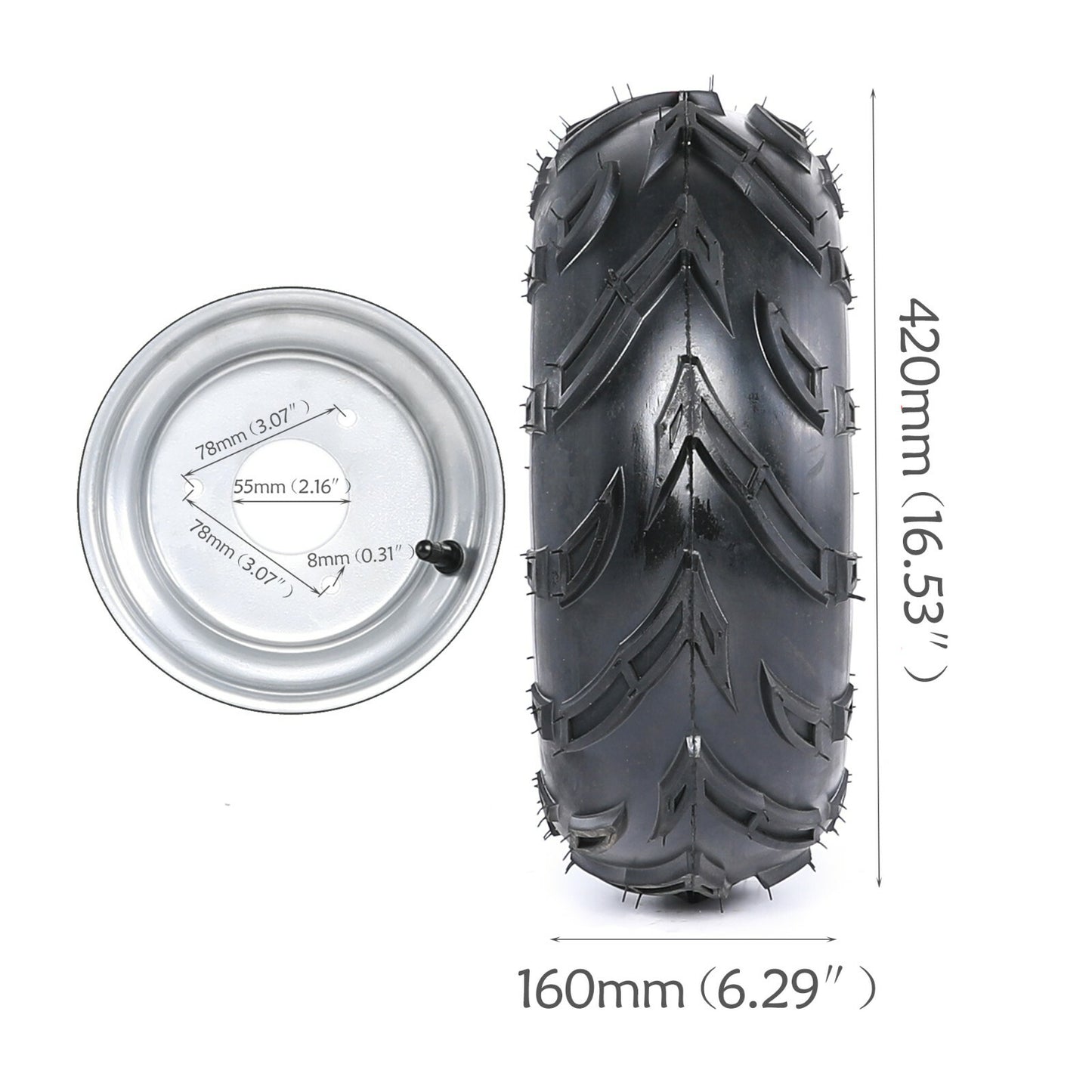 screws for China 4WD 16x8.00-7 UTV all-terrain vehicle tires 16x8-7, rims 16/8-7, 16x8x7 rims