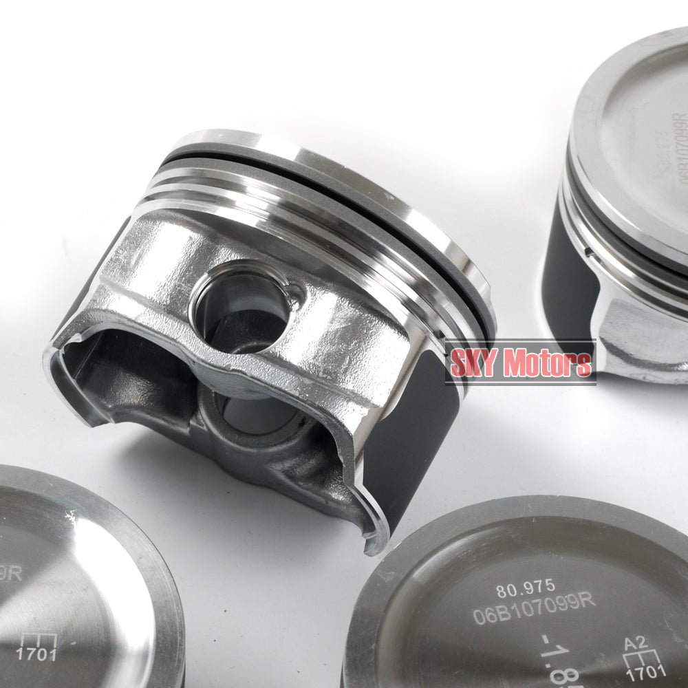4x Pistons 81mm 0.00 STD ¦µ19mm for VW for Jetta for Golf GTI for Passat 1.8L Turbo DOHC 20V