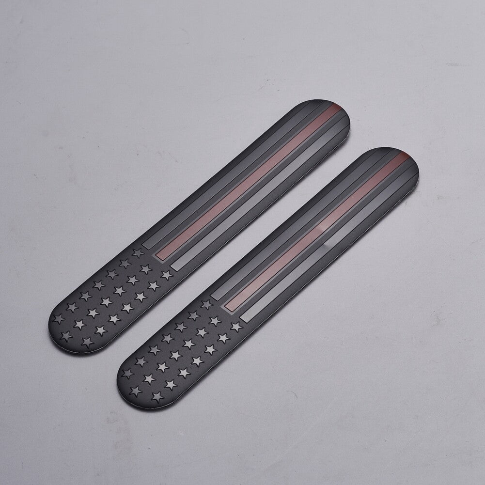 2PCS 3D Metal Flag Sticker American Car Truck Decal Emblem Black+Red Sticker