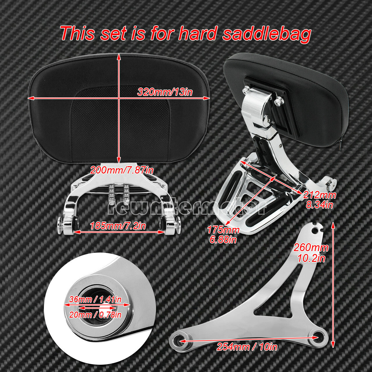 Multi-Purpose Driver  Passenger Backrest Fit For Indian Hard Bag Chieftain 14