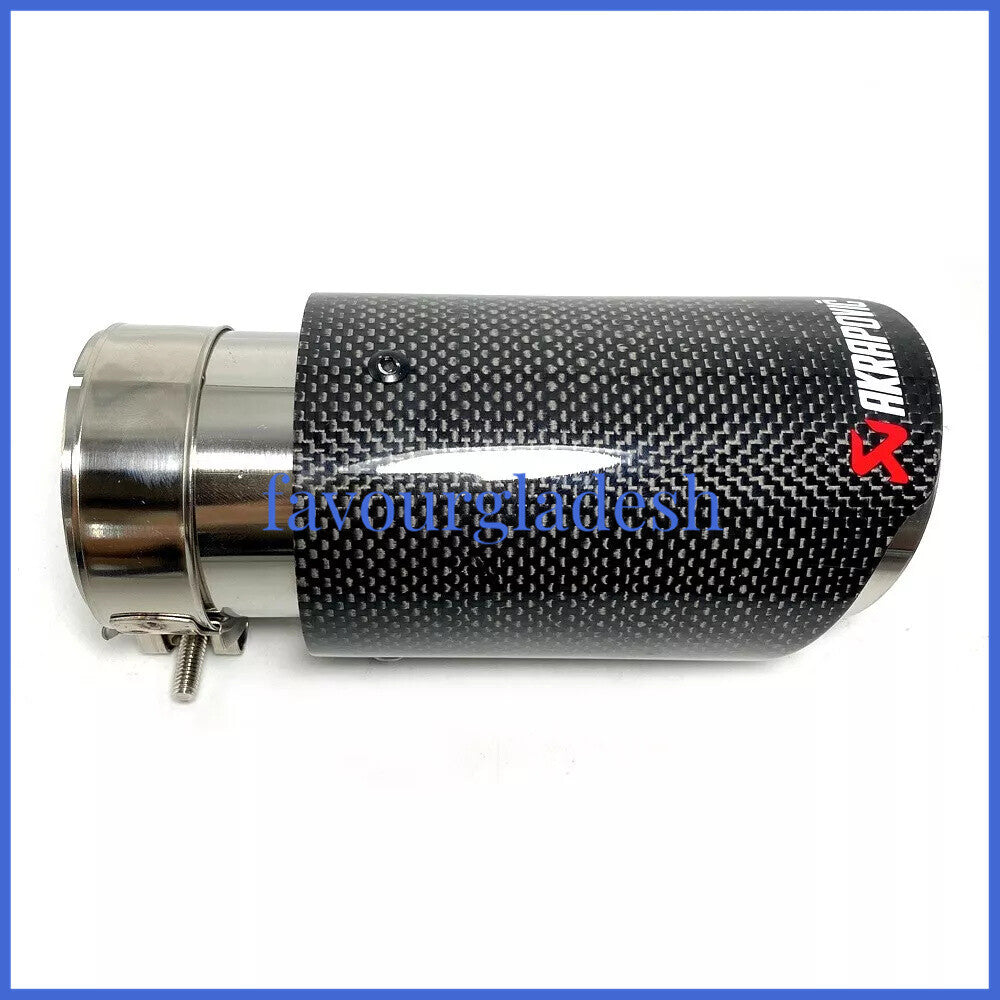 1 X IN 2.0 48MM OUT: 3.0 76MM Akrapovic Glossy Carbon Fiber Pipe Exhaust Tip