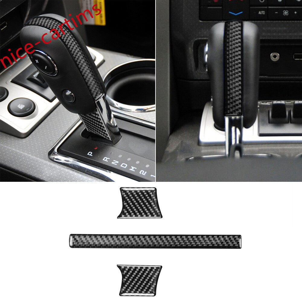 3¡ÁCarbon Fiber Gear Shift Knob Panel Cover Fit for Ford F150 2009-14 Accessories