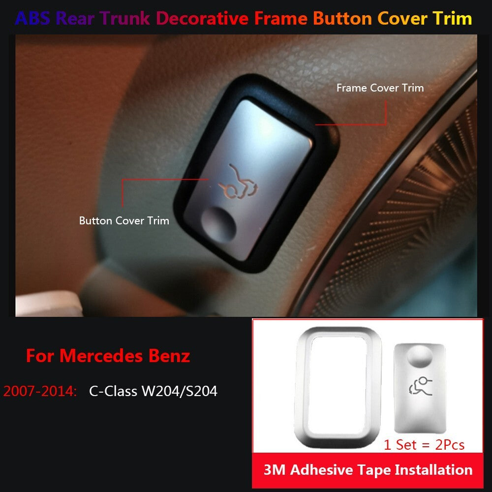 2x for Mercedes-Benz W204 Car Interior Rear Trunk Switch Panel Button Cover Trim