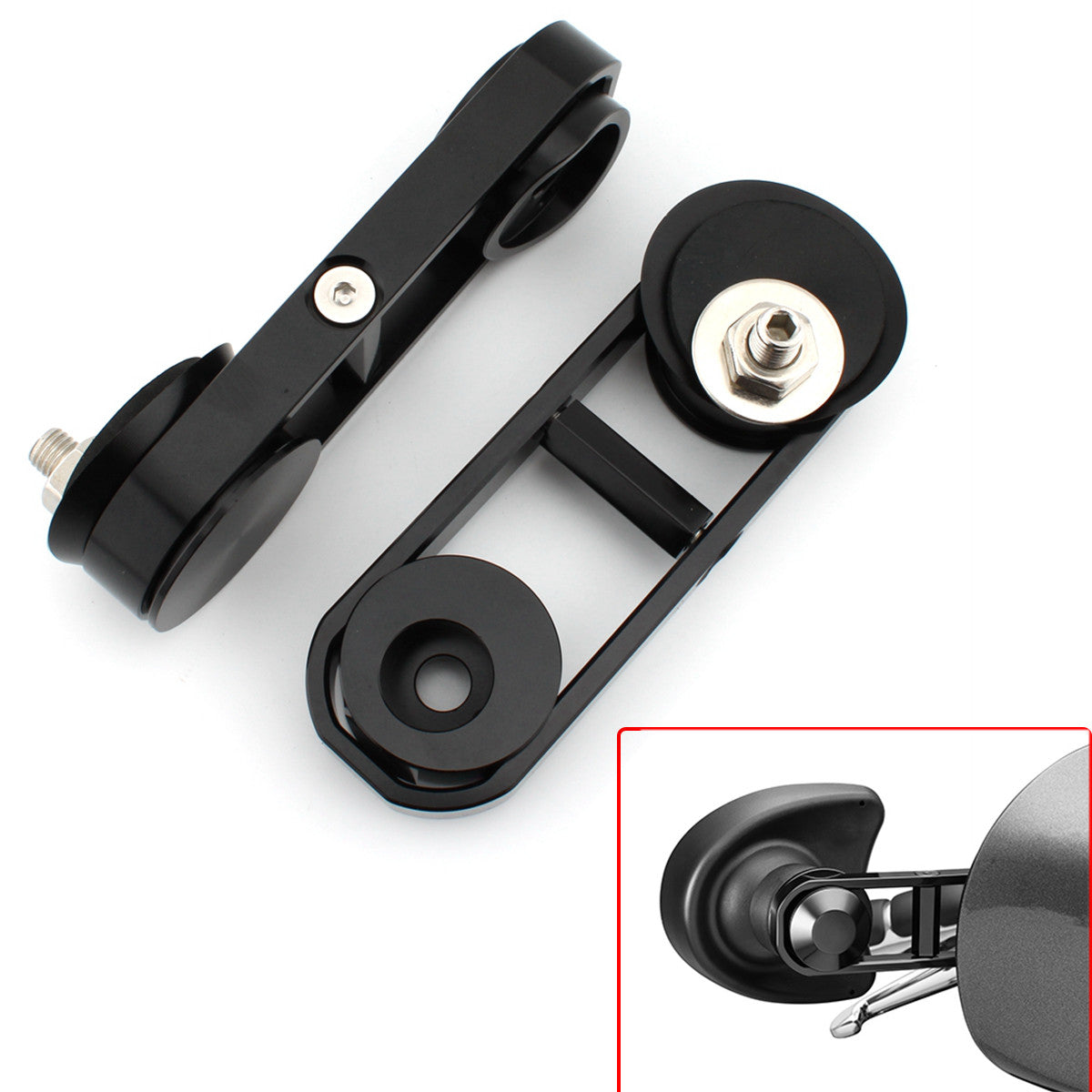 Drop Mirror Relocator Mount Kit Adjustable for Harley Touring Street Glide FLHX