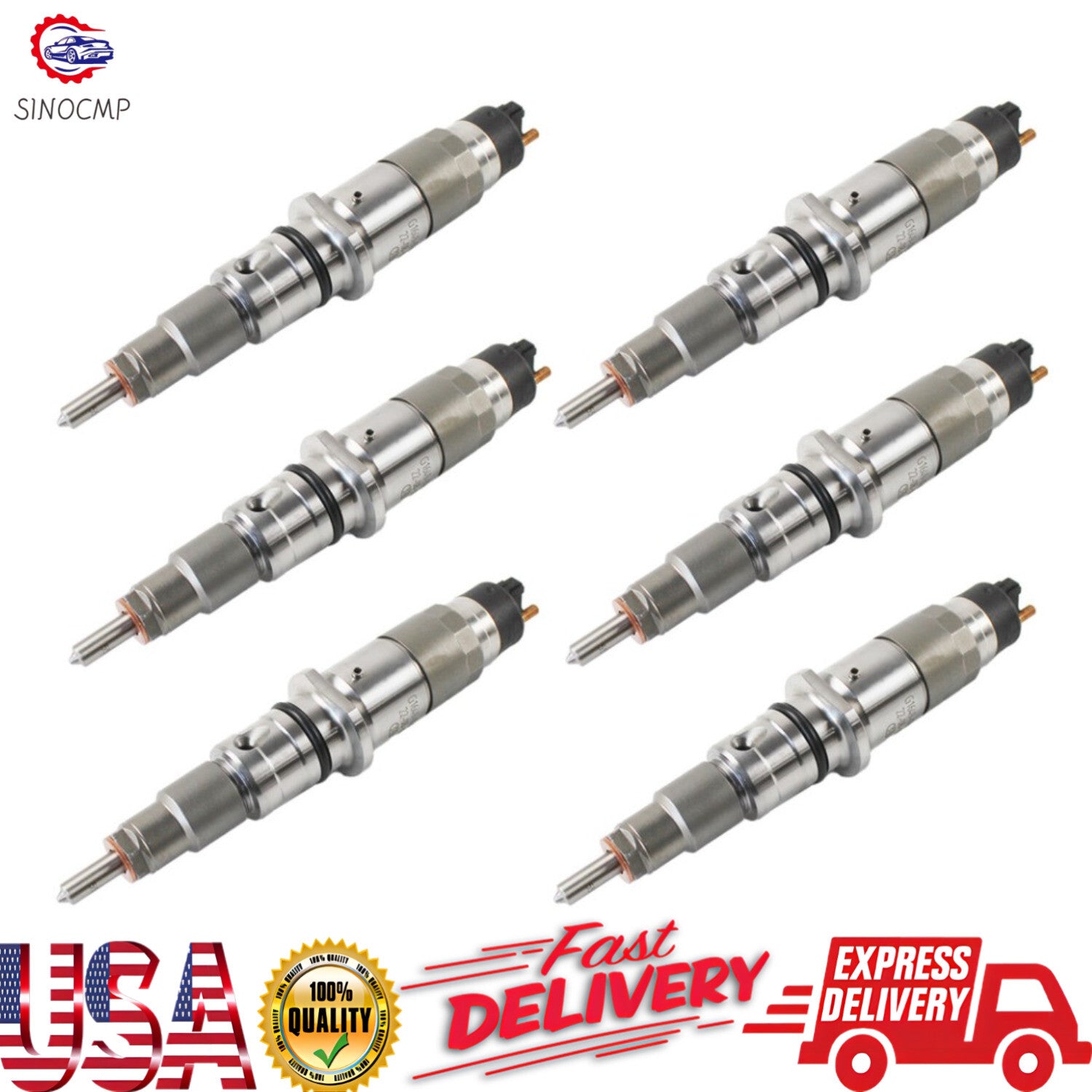 6pcs Common Rail Fuel Injectors 0445120231 for Komatsu PC200-8 for Hyundai HL770-7A