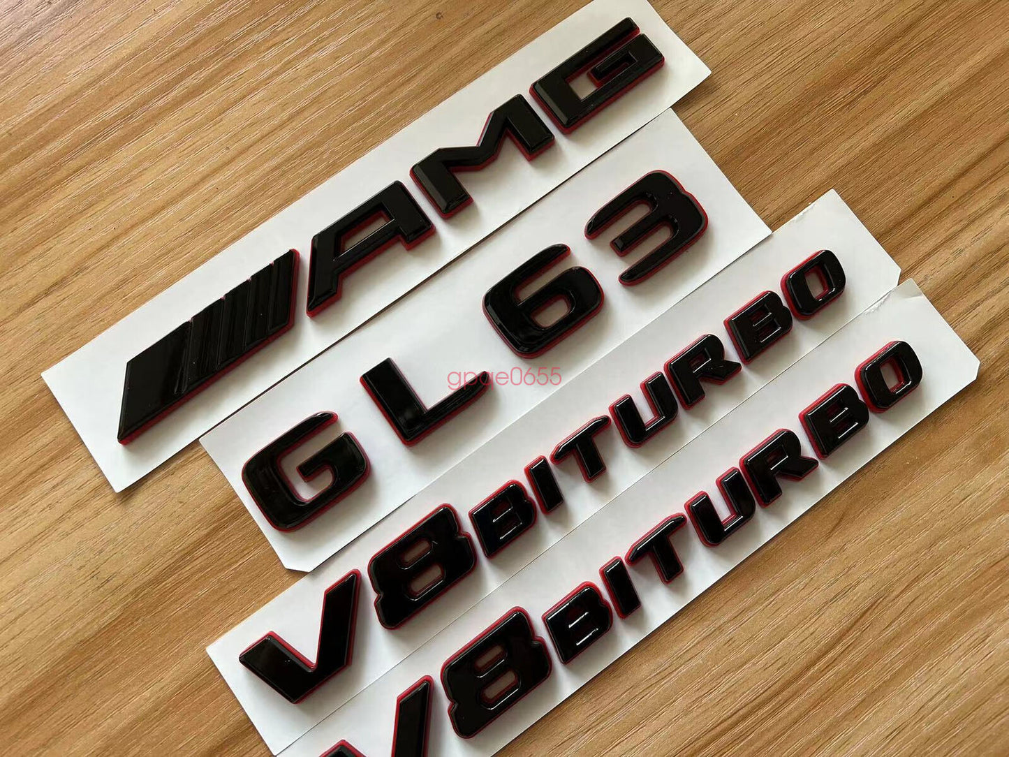 1SET Black RED GL63 AMG V8 BITURBO Emblem Badge Sticker Set For AMG GL