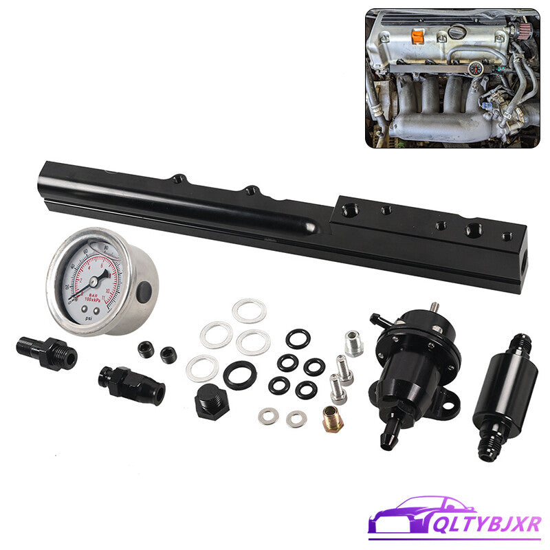 Fuel Pressure Regulator Gauge Rail Line Kit B-Series For B16 B18 B20 Si LS GSR