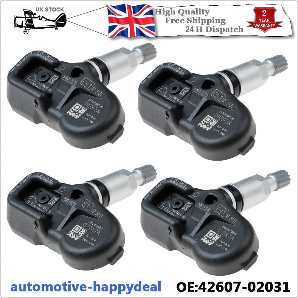 4PCS TPMS Tyre Pressure Sensor for Toyota Yaris, for Lexus 42607-02031 2014-2019