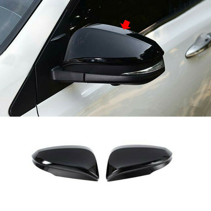 Glossy Black 2PCS Side Rearview Mirror Cap Cover Trim for Toyota Venza 2021-2023