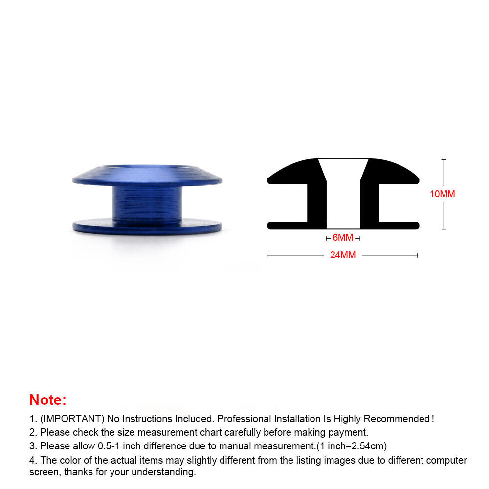 Blue Quick Release Fasteners Bumper Trunk Fender Hatch Lids Kit Aluminum