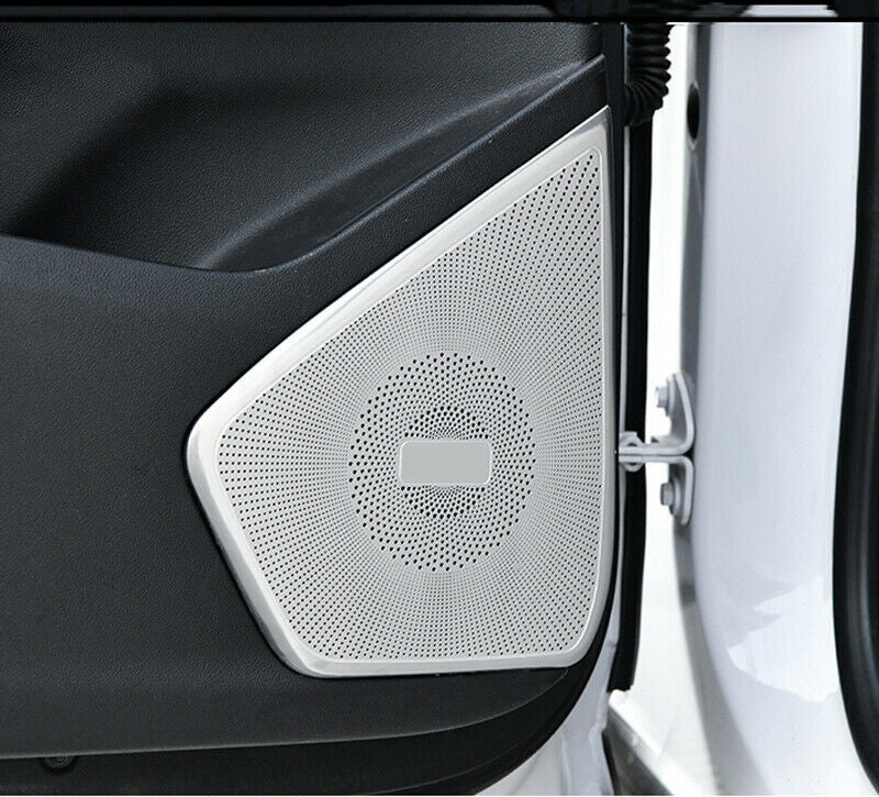 for Cadillac XT5 2016-21 Silver Steel Interior Door Speaker Cover Decor Trim 4Pc