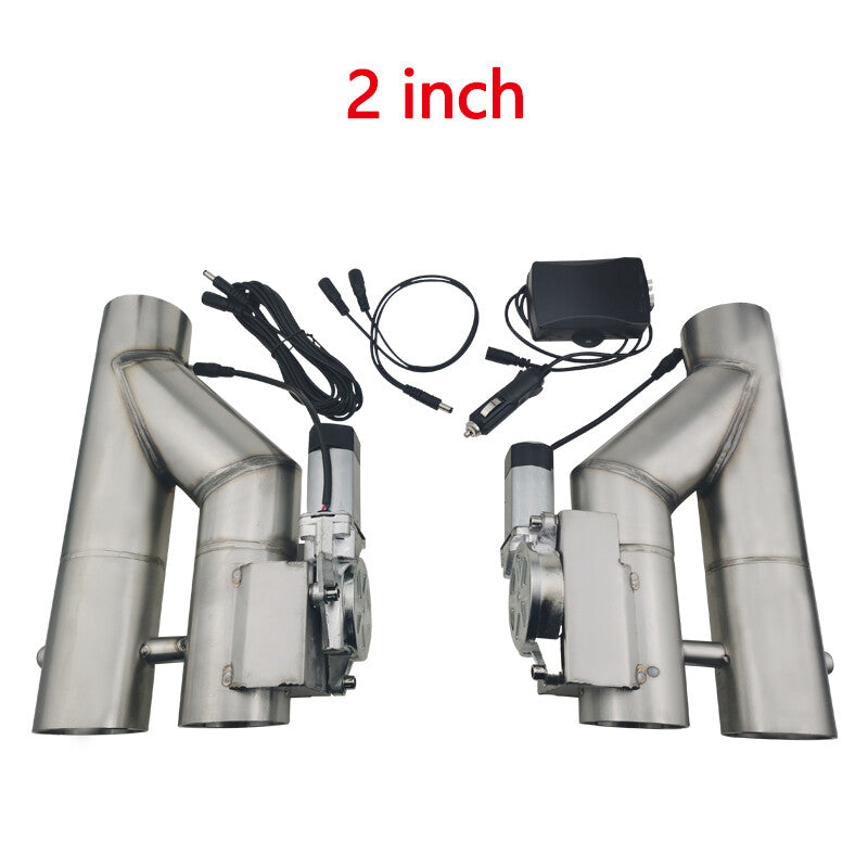 2 Double Electric Exhaust Control Valve Downpipe Kit Dual-flap wireless Remote