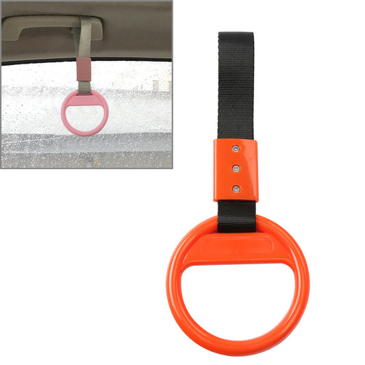 1Pcs Orange Round Ring Train Bus Handle Hand Strap Drift Charm Tools Black Belt