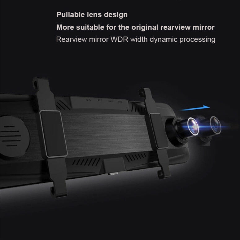 Car 10in Touch Screen Video Recorder Rear View Camera Mirror Night DVR Dash Cam