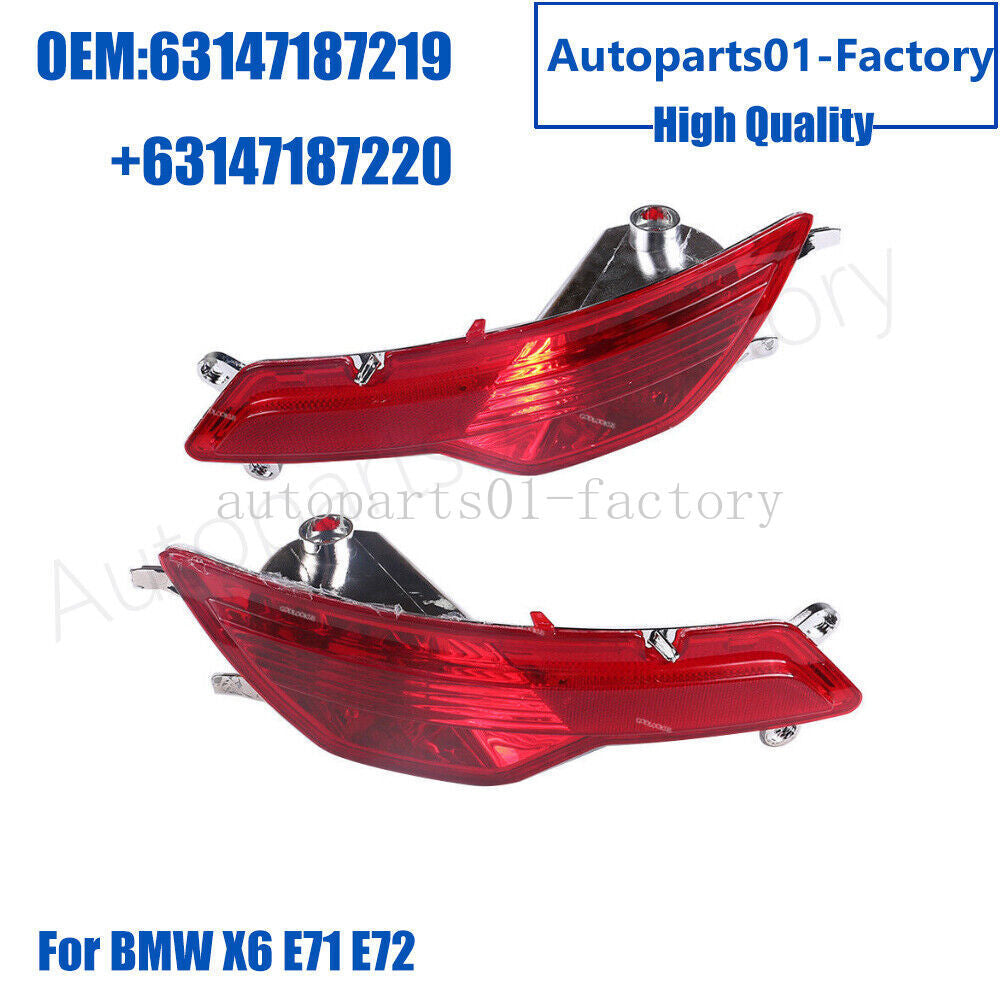 1 Pair Rear Left+Right Bumper Fog Light Reflector for BMW E71 E72 X6 08-2010